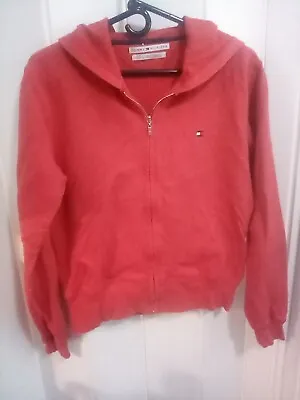 Buy Tommy Hilfiger Women’s Sweatshirt Medium Full Zip Up Hoodie Vintage Red • 11.58£