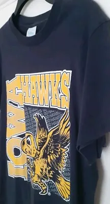 Buy True Vintage Iowa Hawkeyes American College Football T Shirt NCAA Medium 90s • 14.99£