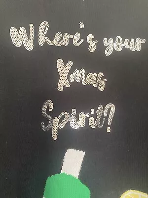 Buy Where Is Your Xmas Spirit Gin Black Long Sleeve Fun Christmas Jumper Size 20-22 • 3.50£