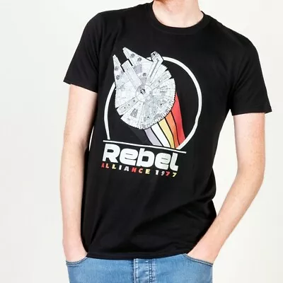 Buy Official Men's Star Wars Rebel Alliance 1977 Black T-Shirt : S,M,L,XL,3XL,4XL • 19.99£