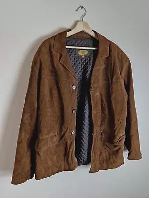 Buy Vintage Mens Suede Jacket Coat Leather Tan Cowboy Western Brown XXL • 50£