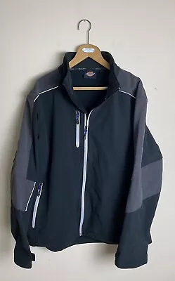 Buy Dickies Black/Grey Full Zip Waterproof Jacket Mens XXL Softshell Jacket • 29.99£