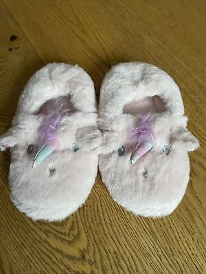 Buy Unicorn Slippers Size 2-3 Older Girls Pink Jewell Detail • 2.50£