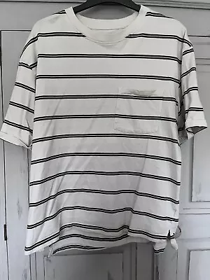 Buy Topman Men T-Shirt Size M Striped Oversized Fit Short Sleeve Crew Neck Cotton • 3.50£