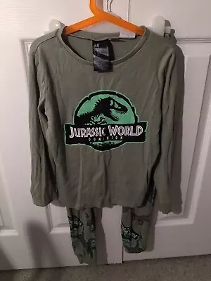 Buy H&M Jurassic World Boys Green Glow In The Dark Pjs Size 6-8 Years • 2.50£