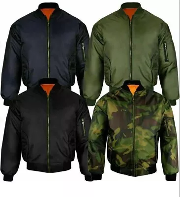 Buy MA1 Mens Classic Jacket Military Air Force Style Padded Biker Jacket S 5X • 20.95£