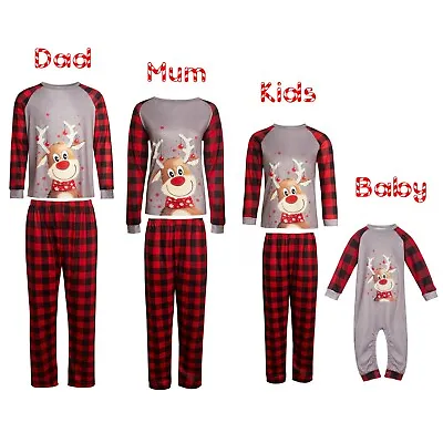 Buy Christmas Pyjamas Xmas Family Matching Adult Kids Nightwear Pajamas PJs Sets • 13.99£