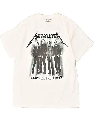 Buy VINTAGE Mens Metallica Graphic T-Shirt Top XL White Cotton LX02 • 22.09£