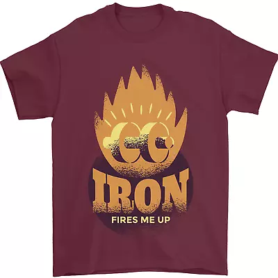 Buy Iron Fires Me Up Gym Bodybuilding Mens T-Shirt 100% Cotton • 9.49£