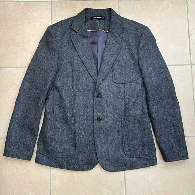 Buy Men's Herringbone Tweed Grey Slim Fit Tailored Jacket Size M • 50£