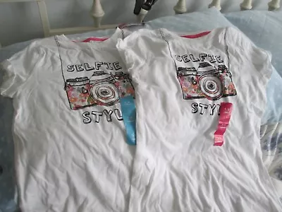 Buy 2 Selfie Style T Shirts- Brand New With Tags- 7-8 Yrs & 8-9 Yrs • 4£