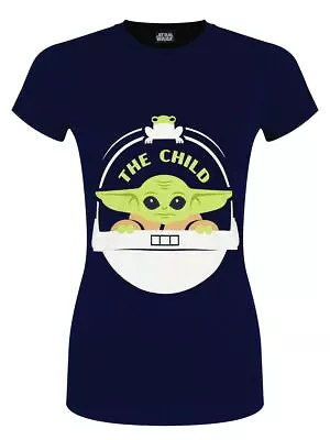 Buy Star Wars T-shirt Mandalorian The Child Women's Navy Blue • 14.99£