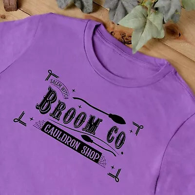 Buy HALLOWEEN TSHIRT Ladies T Shirt | Salem Witch Broom Co. T Shirt | Cauldron Shop • 12.95£