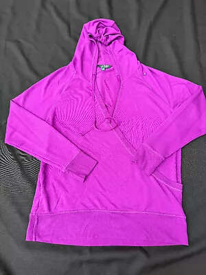 Buy LAUREN RALPH LAUREN Women’s Purple Hoodie Shirt Size M Casual Deep V Neck Travel • 14.45£