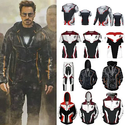 Buy Men's Avengers Superhero Iron Man Endgame Quantum Jacket Coat Pants Sweatshirt • 25.29£