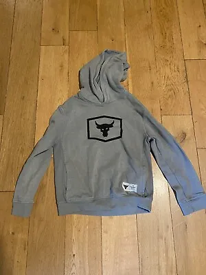 Buy Under Armour Boys Project Rock Hoodie Size YS Youth Small Gray Long Sleeve • 17.10£