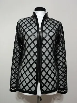 Buy Black Women Leather Jacket For Woman Zip Short Handmade Lightweight Meshed D16 • 180.14£