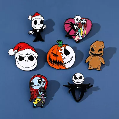 Buy 7pcs Skull Pin Metal Badge The Nightmare Before Christmas Brooch Bag Clothes Acc • 11.99£