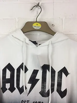 Buy AC/DC Black/White Long Sleeve Pullover Hoodie Jumper Size Medium BNWT #CE • 19.33£