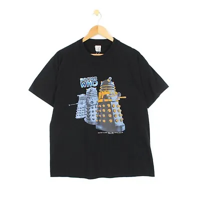 Buy Dr Who Vintage T Shirt 2000 Graphic Crew Neck Short Sleeve Black Top Mens Size L • 29.99£