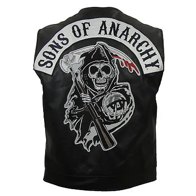 Buy New Mens SOA Son Of Anarchy Biker Club Leather Vest • 65£