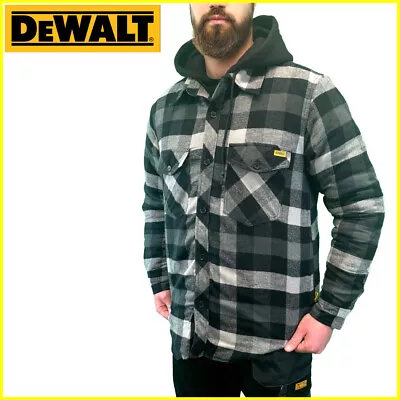 Buy Dewalt Lumberjack Check Quilted Shirt Jacket Hooded With Full Zip Warm & Stylish • 54.99£