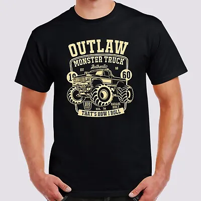 Buy Outlaw Monster Truck Retro Style Printed T-Shirt Size S - 5XL • 17.99£