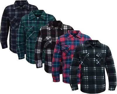 Buy Mens Fleece Padded Lumberjack Shirt Jacket Fur Lined Sherpa Winter Warmer M-5XL • 15.95£