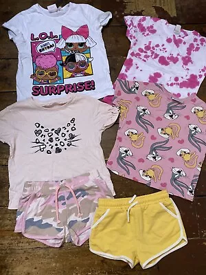 Buy Girls Colourful Summer Bundle Age 7-8 Years T-shirts Shorts Lol Surprise F&f • 6£