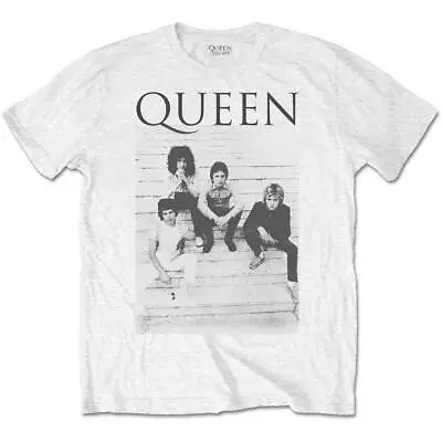 Buy Queen T-Shirt Stairs Rock Band Official White New • 14.95£