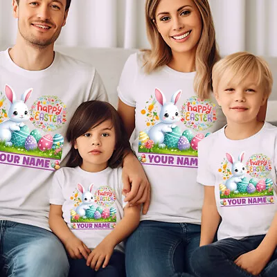 Buy Personalised Happy Easter Cute Bunny Making Crafts Spring Family T-Shirt #ED14 • 9.99£