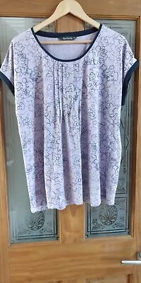 Buy Bon Marche T-Shirt Top Lilac Multi Size 18 Bust 46  • 4.50£