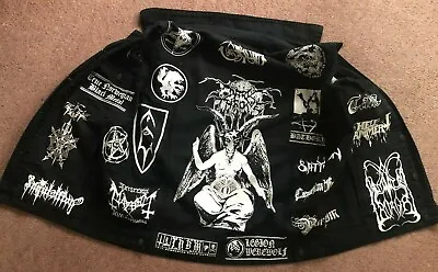 Buy Battle Jacket Cut-Off Denim Vest Black Metal Patch Darkthrone Bathory Gorgoroth • 176.66£