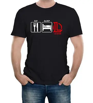 Buy Eat, Sleep, League  Mens T-Shirt Inspired Gaming Computer Strategy • 11.99£