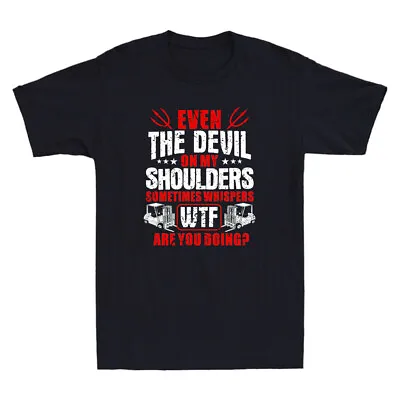 Buy Forklift Operator The Devil On My Shoulders Forklift Driver Retro Men's T-Shirt • 13.99£