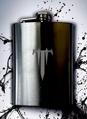 Buy Trivium T Logo Stainless Steel 8oz Hip Flask *RARE* Official Band Merch New • 18.90£