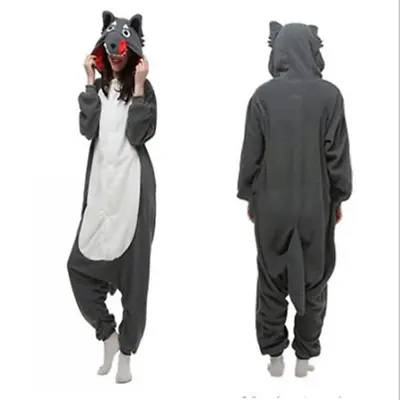 Buy Animal Wolf Unisex Kigurumi Pajamas Onesie0 Halloween Cosplay Fancy Costume New • 19.01£