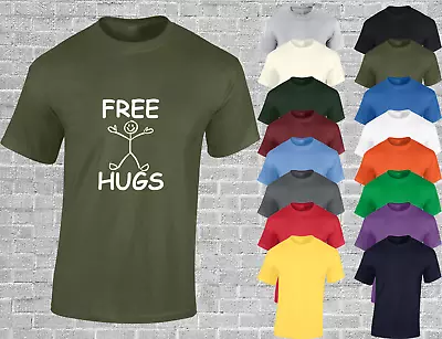 Buy Free Hugs Stickman Mens T Shirt Funny Cartoon Meme Design Fashion Gift Top • 7.99£