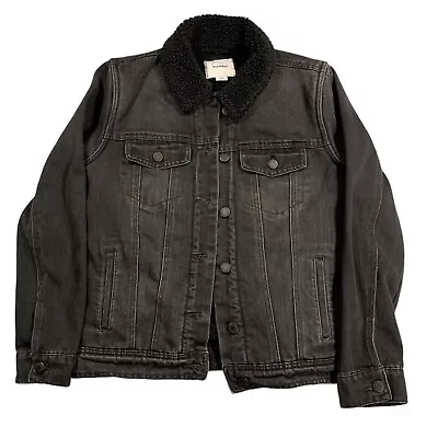 Buy Old Navy Denim Jacket Women’s Size Medium Sherpa Lined Black Coat • 18.31£