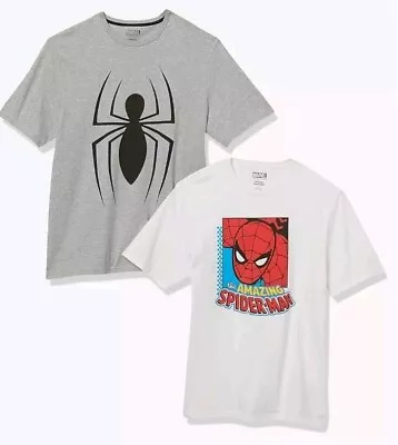 Buy Marvel 2 Pack Big And Tall Spiderman Crew Neck T Shirts Size 4XL • 8£