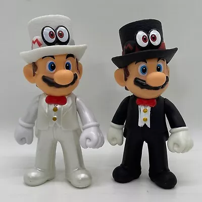 Buy 2X Super Mario Odyssey Mario Figure With Cappy Cap Black Costume Doll Toy 5  • 16.79£