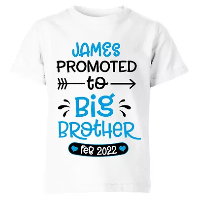 Buy Personalised Promoted Big Brother Sister Kids T Shirt Boys Girls Siblings Tee • 7.59£