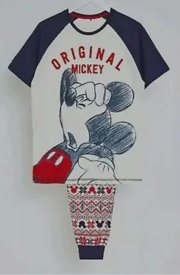 Buy Asda Disney Mickey Mouse Pyjamas Pjs Mens Small Christmas Day Disney Family BNWT • 35£