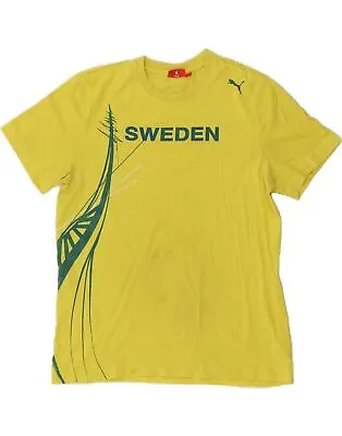 Buy PUMA Mens Sweden Graphic T-Shirt Top Medium Green Cotton BY11 • 9.08£