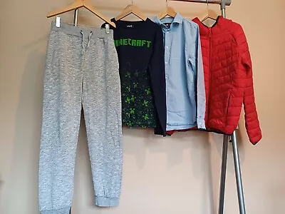Buy Boys Clothes Bundle 12-13 Years Play Bundle Top Coat Joggers Shirt M&S Minecraft • 9.99£