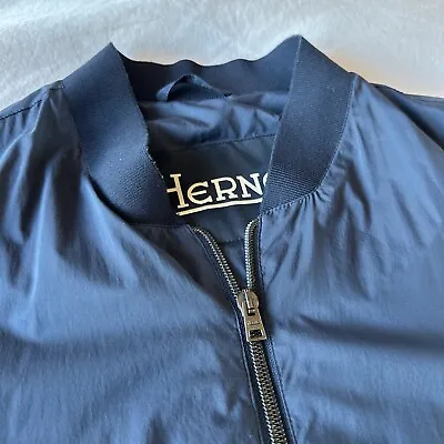 Buy Herno Ultra-thin Wind Bomber Jacket Blue - Vintage - Made In Italy - UK Seller • 119£