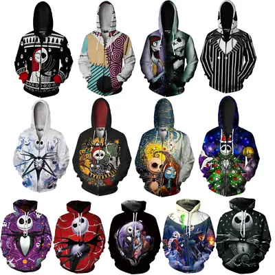 Buy Nightmare Before Christmas Hoodies Pullover Casual Sweatshirts Hooded Jackets UK • 18.88£