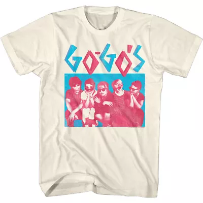 Buy The Go's Pink & Blue Photo Men's T Shirt New Wave Music Merch • 44.14£