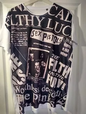 Buy Size XL Sex Pistols Filthy Lucre SUBLIMATED T Shirt Full Front Print  • 15£