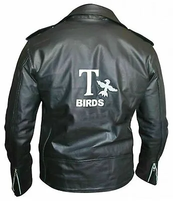 Buy T-Birds Gang Grease 2 Motorcycle Men's John Travolta Real Leather Biker Jacket • 99.99£